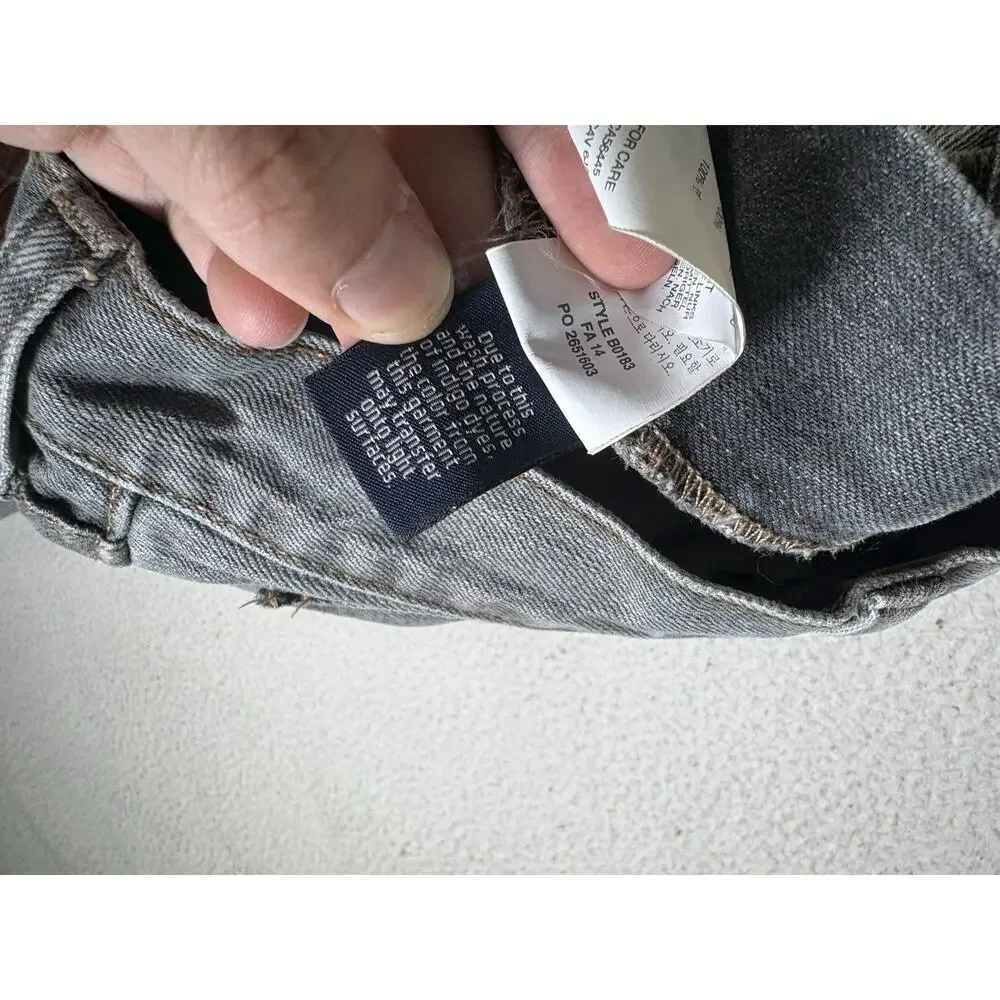 J Crew 770 Jeans Mens 30x34 Gray Kaihara Japanese Denim Slim Fit Straight Leg